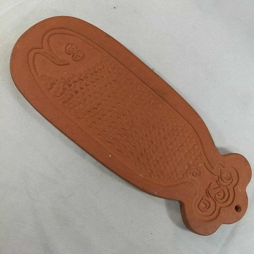 Bennington Potters Terracotta 1963 Vintage Fish Platter Mold Wall Hanger Red